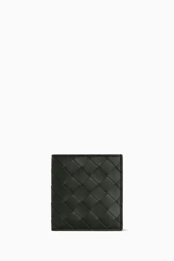 Slim Bi-Fold Wallet in Intrecciato Calfskin Leather