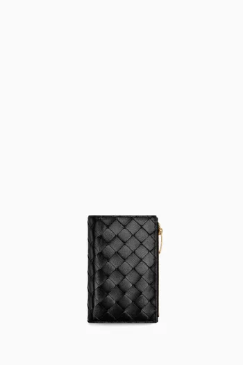 Medium Bi-fold Wallet in Intrecciato Leather