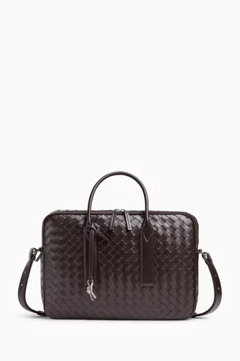 Large Getaway Briefcase in Intrecciato Leather