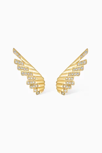 Mini Wings Rising Stud Earrings in 18kt Yellow Gold