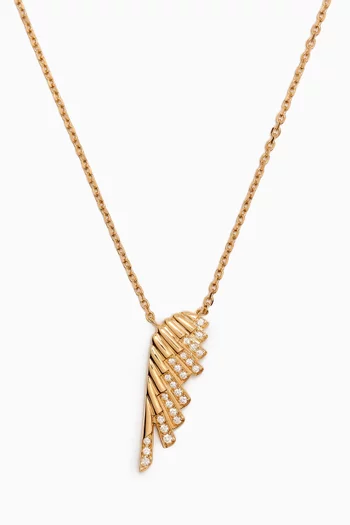 Mini Wings Rising Diamond Pendant Necklace in 18kt Yellow Gold