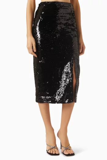 Santanna 3D Sequin Rosettes Skirt in Polyester
