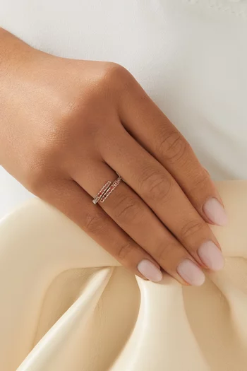 Pave Single Wrap Ring in Rhodium-plated Brass