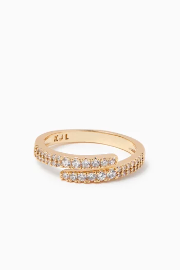 Pave Single Wrap Ring in Rose Gold-plated Brass