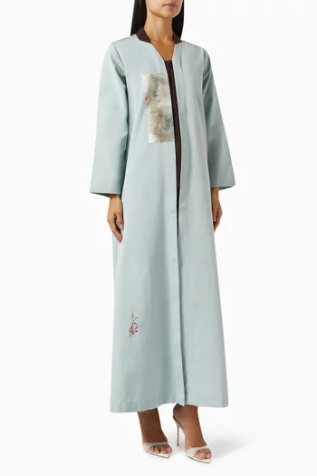 Graphic-print Abaya in Cotton