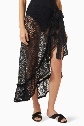 Soho Wrap Skirt in Stretch-lace