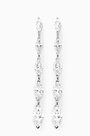 Marquise-cut Diamond Drop Earrings in 18kt White Gold