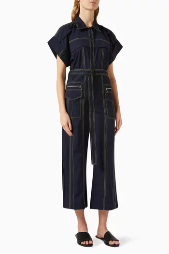 Topstitch Jumpsuit in Terry Rayon