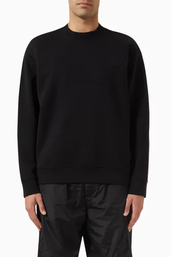 Embossed Logo Sweatshirt in Cotton-blend