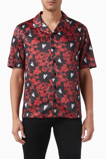 Flower Heart Print Shirt