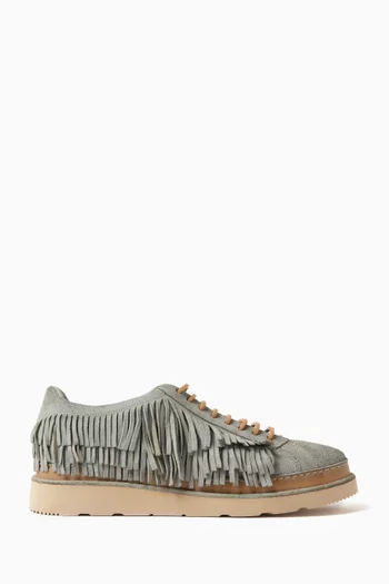 Fringe Sneakers in Suede Leather