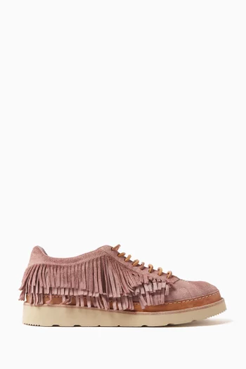 Fringe Sneakers in Suede Leather