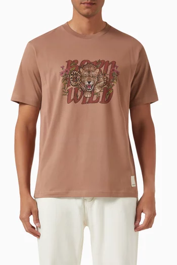 Macro Leopard T-shirt in Organic-cotton