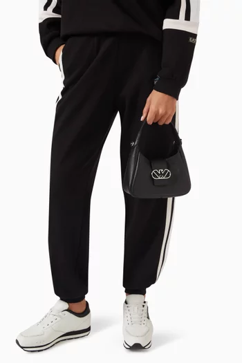 Eagle Logo Top-handle Hobo Bag in Leather