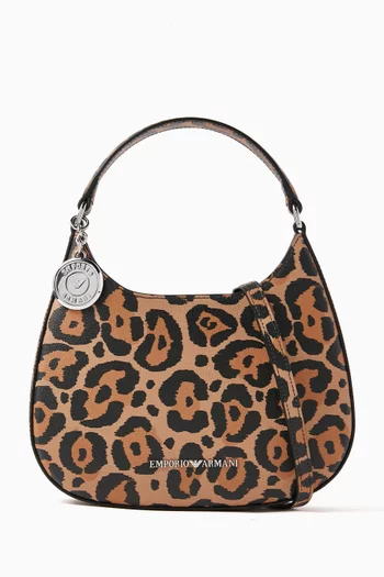 Mini Holly Shoulder Bag in Jaguar-print Leather