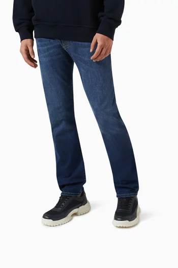 Lace-up Chunky Sneakers in Leather & Mesh