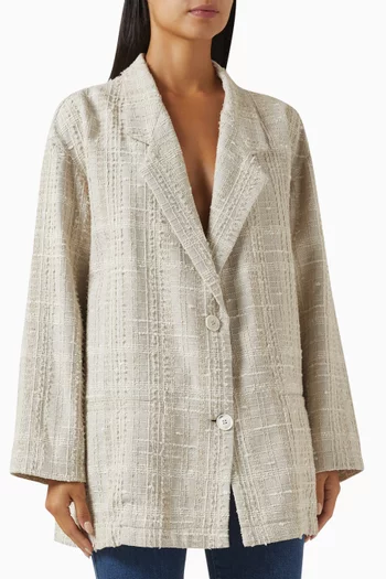 Check-effect Blazer in Tweed
