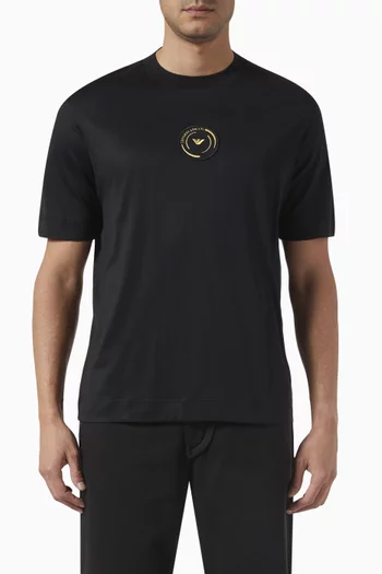 Micro Eagle Logo T-shirt in Lyocell-blend Jersey