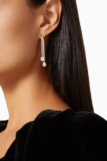 أقراط متدلية بتصميم مزدوج فضة إسترلينية