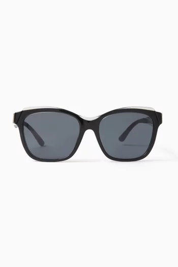 D-frame Havana Sunglasses in Acetate