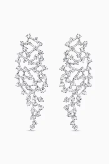 Lacey Crystal Cascading Earrings in Sterling Silver