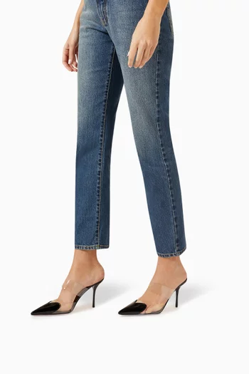 Heart 90 Mules in Patent Leather