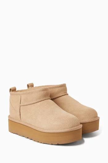 Classic Ultra Mini Platform Boots in Suede
