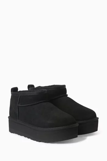 Classic Ultra Mini Platform Boots in Suede