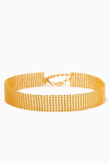 Power Choker Necklace in 24kt Gold-plated Brass