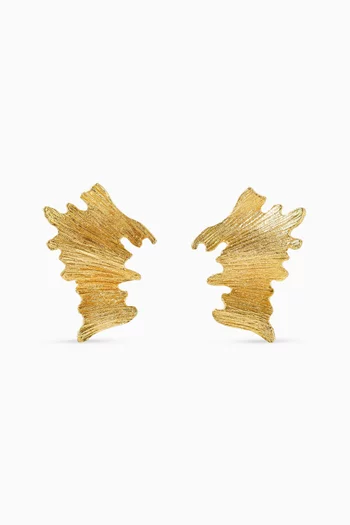 Gaia Lava Earrings in 24kt Gold-plated Brass