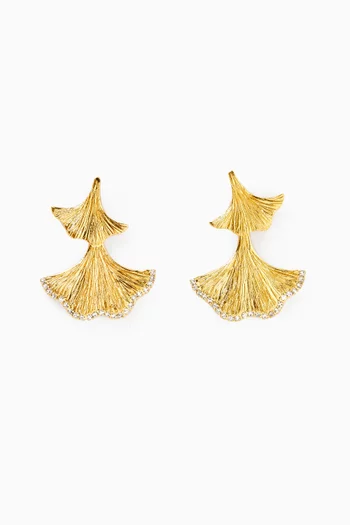 Enchanted Flora Earrings in 24kt Gold-plated Brass