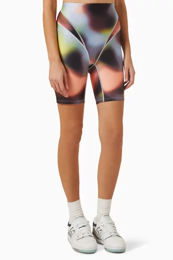 Cyper Blur-print Biker Shorts