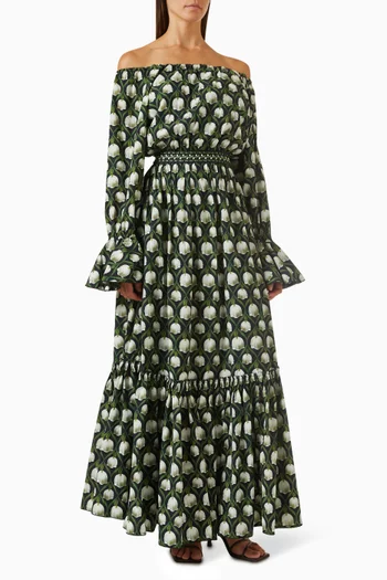 فستان الميندرا بيرلا بأكتاف مكشوفة فيسكوز
