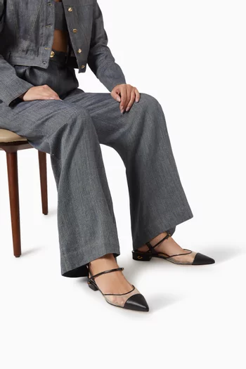 Vittorio Flats in Nappa & Mesh