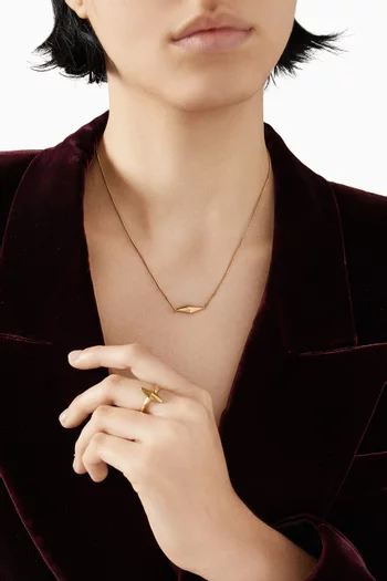 Diamond Fine Chain Necklace in Gold-finish Brass