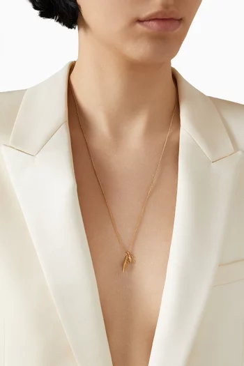 Diamond JC Necklace in Gold-finish Brass