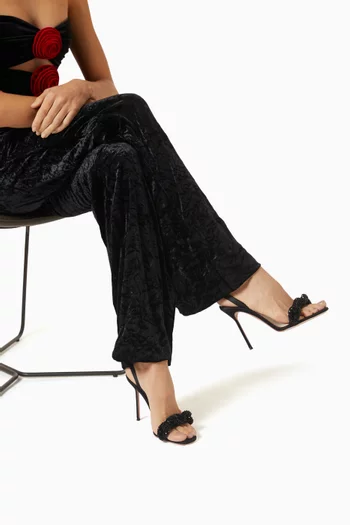 Chain Of Love 105 Slingback Sandals in Metallic Leather