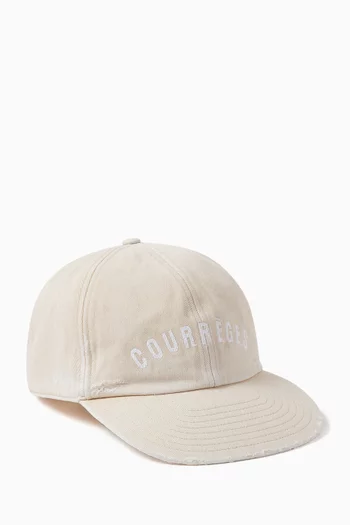 AC Embroidered Washed Baseball Cap in Cotton