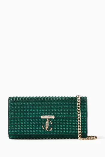Avenue Chain Wallet in Crystal & Satin