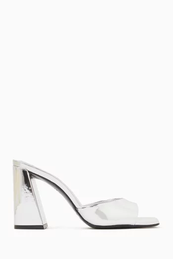 Daisy 90 Crystal Mule Sandals in Satin