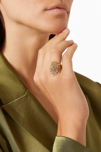 Pompom Diamond Ring in 18kt Yellow Gold