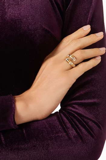 Toi & Moi Wafer Ring in White & Yellow Gold
