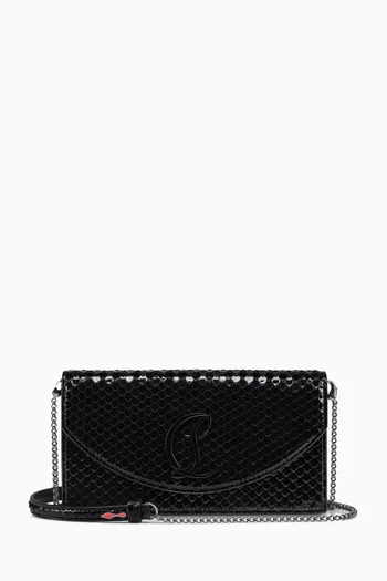 Loubi54 Embossed Clutch Bag in Patent Leather