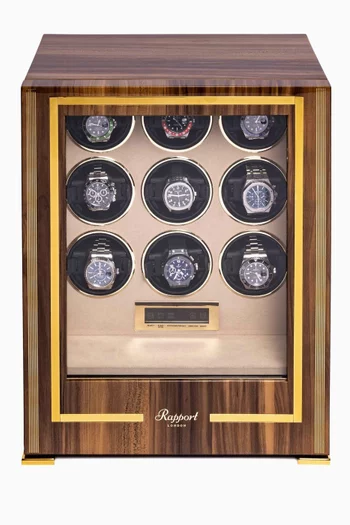 Paramount 9-unit Watch Winder in Walnut Wood