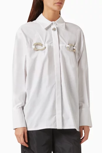 Zipped Shirt in Cotton-poplin