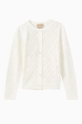 G Square Cardigan in Cotton Lace