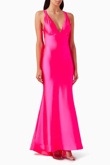 Mermaid Backless Gown in Stretch Lycra