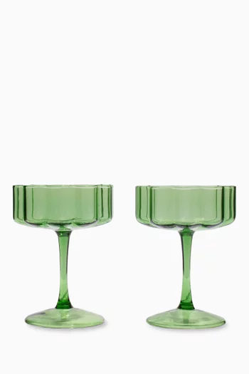 Wave Coupe in Glass, Set of 2
