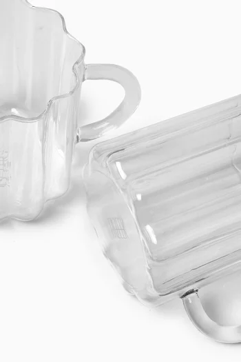 Wave Mug in Glass, Set of 2