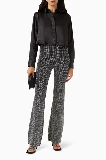 Crystal Pull-on Flare Leggings in Cotton
